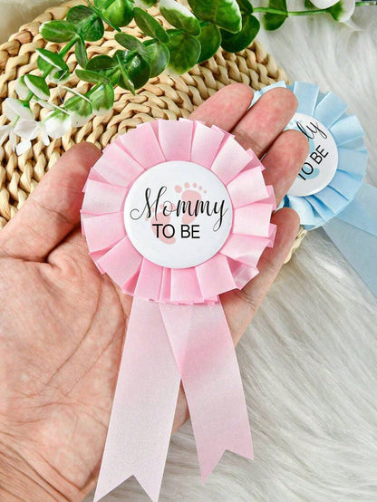2pcs/Set Random Baby Shower Party Mom To Be/Dad To Be Badges, Decorative Lapel Pin For Future Dad/Mom, Baby Shower Pin, Commemorative Gift