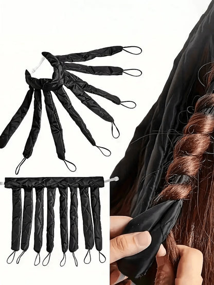 2pcs Set: Satin Heatless Hair Curler With Adjustable Headband, No Heat Required For Overnight Curls, Suitable For Women And Girls To Create Wavy Hairstyles; Extra Large Satin Sleep Cap, Sleep Cap, Lar