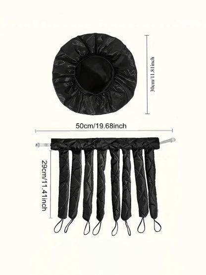 2pcs Set: Satin Heatless Hair Curler With Adjustable Headband, No Heat Required For Overnight Curls, Suitable For Women And Girls To Create Wavy Hairstyles; Extra Large Satin Sleep Cap, Sleep Cap, Lar