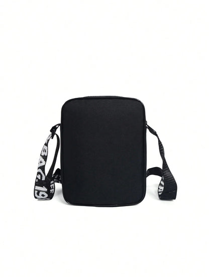 2pcs/Set Shark Mouth Backpack & Crossbody Bag Combo, Vintage Monogram Backpack, Small Square Shoulder Bag, Oxford Fabric Small Backpack, Large Capacity Cool 2pcs/Set Combo, Back To School Gift For Men