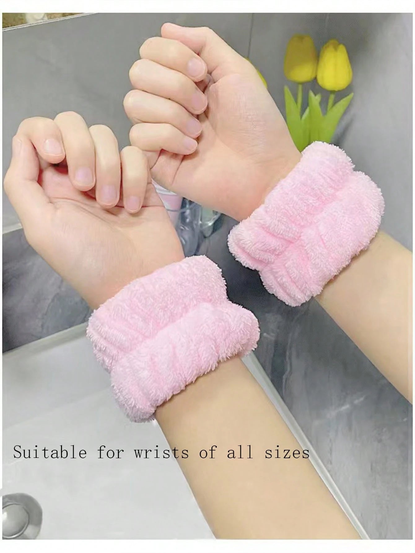 2pcs/Set Sweat-Absorbing Headbands/Towels, Sweat-Absorbing Headbands, Face Washing Headbands, Reusable SPA Headbands/Wristbands, Microfiber Headbands, Women's Wristbands, Makeup Headbands, Elastic Adj