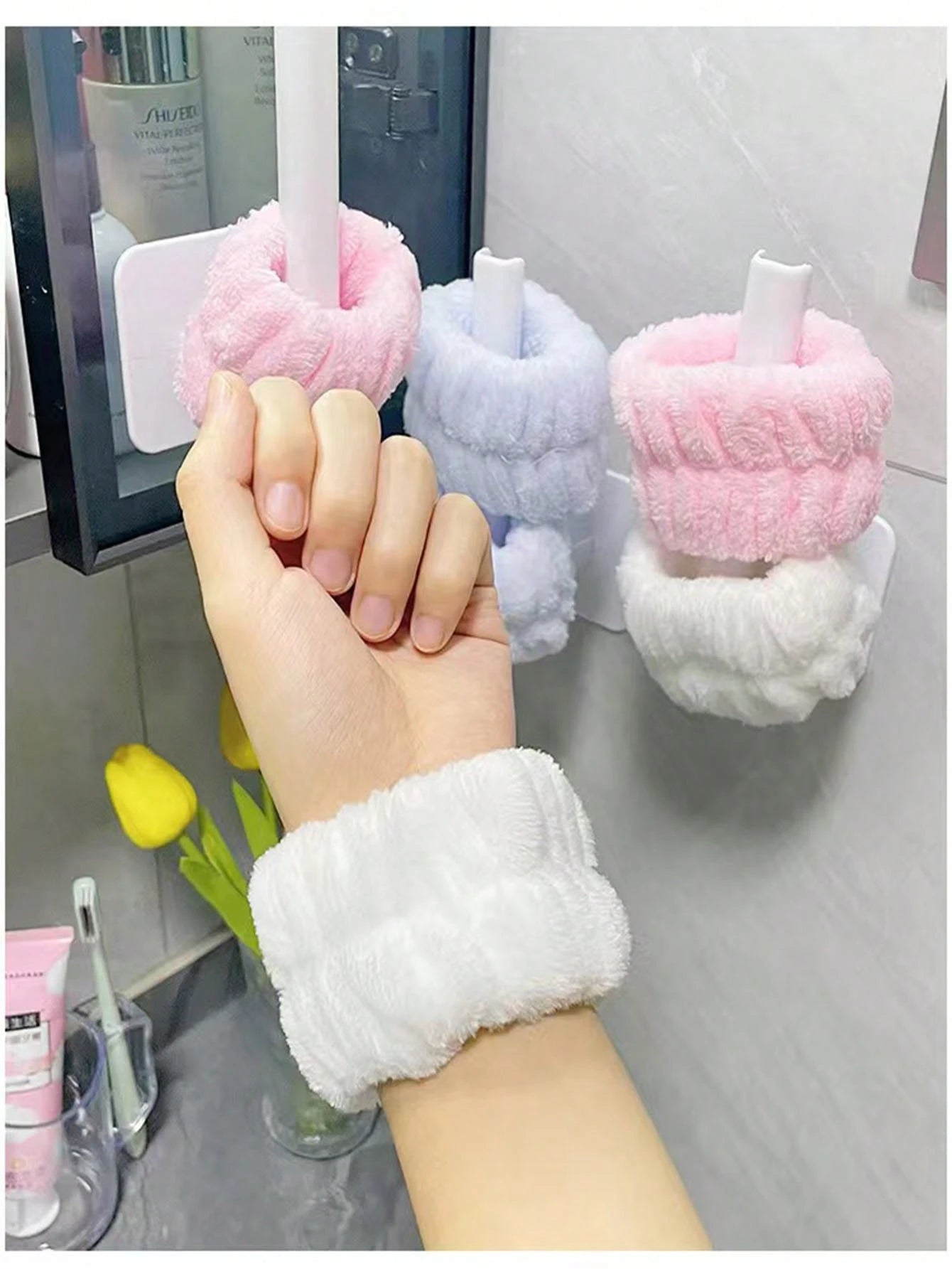 2pcs/Set Sweat-Absorbing Headbands/Towels, Sweat-Absorbing Headbands, Face Washing Headbands, Reusable SPA Headbands/Wristbands, Microfiber Headbands, Women's Wristbands, Makeup Headbands, Elastic Adj