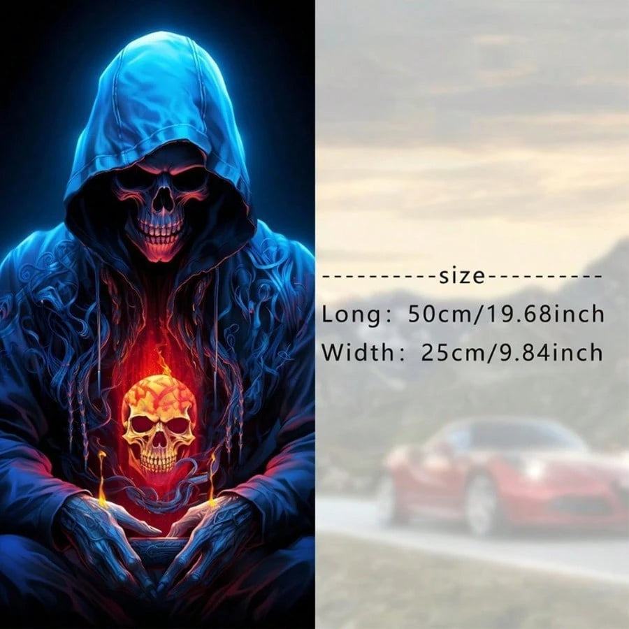 2pcs Skull And Flame Car Stickers, Waterproof Durable Scratch-Resistant, Glossy Material, Easy To Apply On Car B-Pillar And Doors, With Bubble Wrap Protection To Prevent Shipping Damage