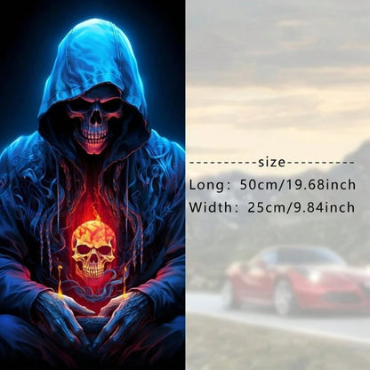 2pcs Skull And Flame Car Stickers, Waterproof Durable Scratch-Resistant, Glossy Material, Easy To Apply On Car B-Pillar And Doors, With Bubble Wrap Protection To Prevent Shipping Damage