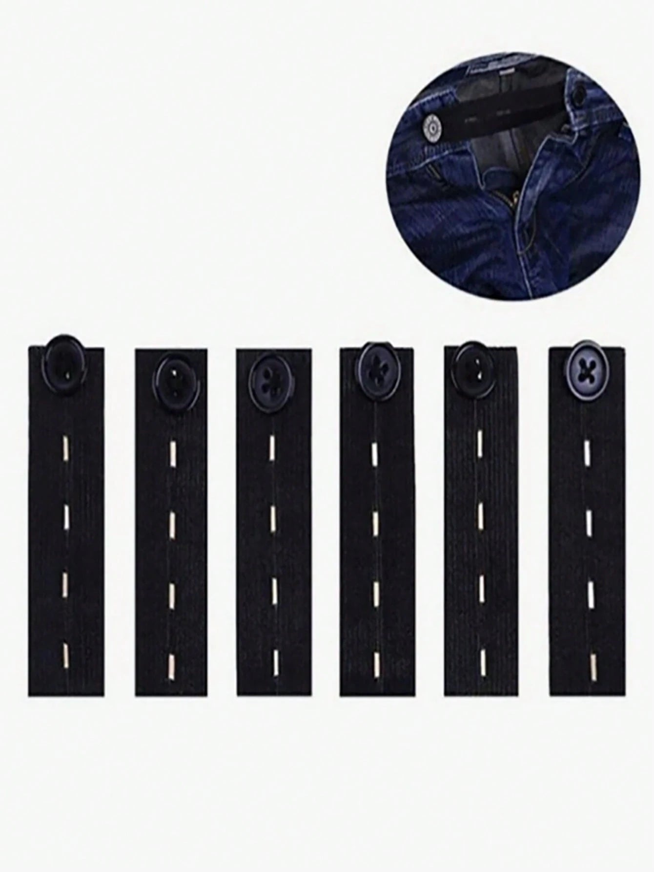 2pcs Solid Waist Extender With Metal Hook, Simple Polyester Adjustable Jeans Button Extender, Suitable For Home Use