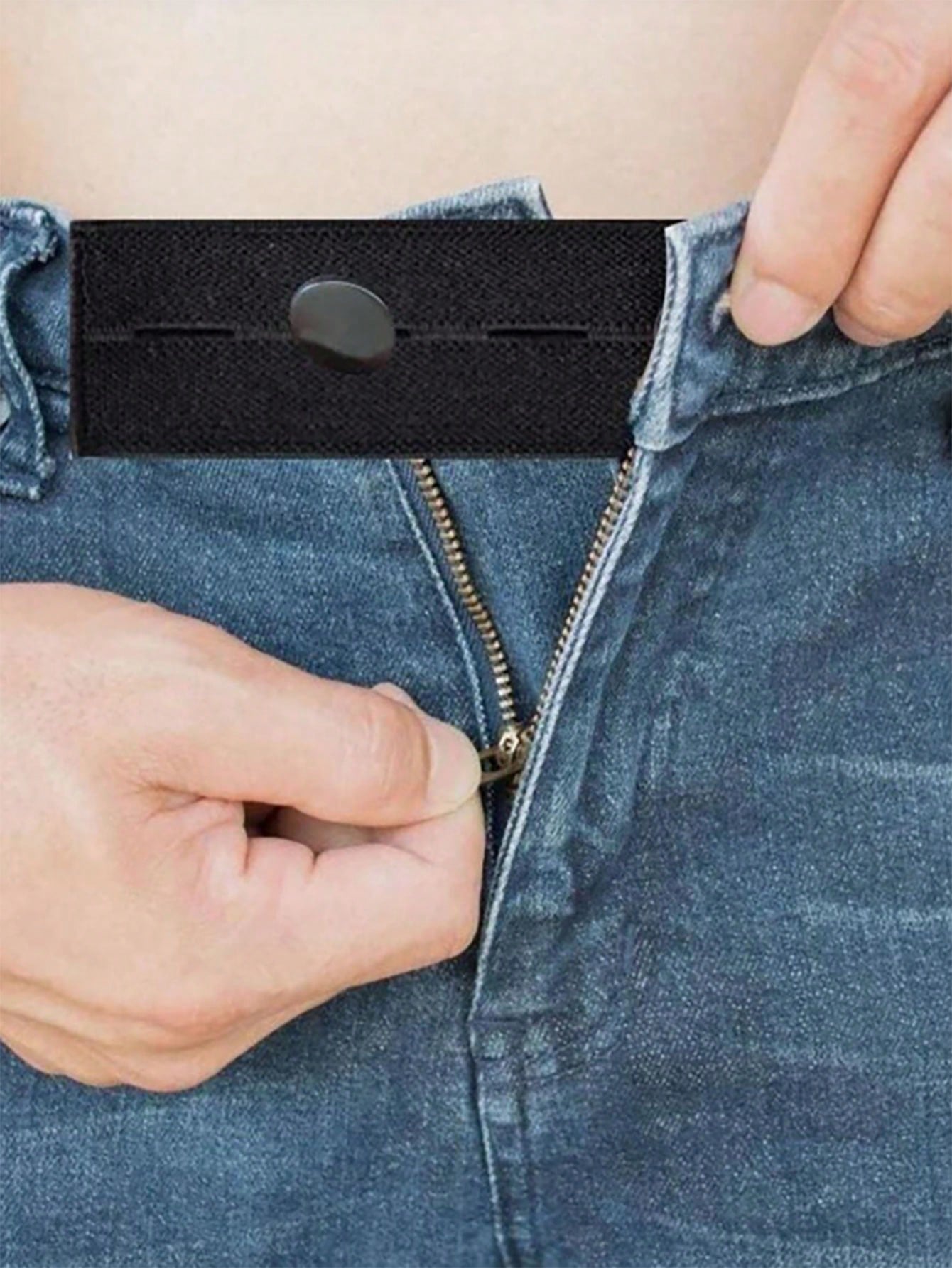 2pcs Solid Waist Extender With Metal Hook, Simple Polyester Adjustable Jeans Button Extender, Suitable For Home Use