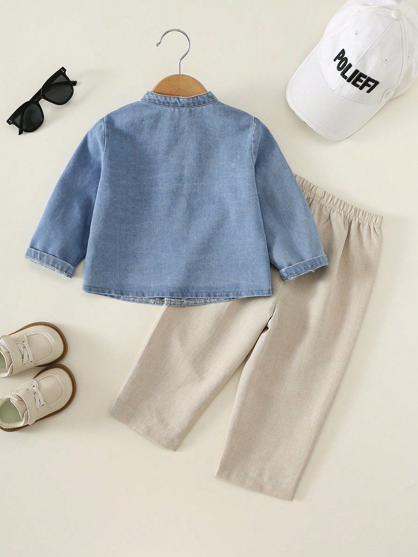 2pcs Unisex Baby Boy/Girl Baby Boy Autumn/Winter Casual Preppy Shirt Set, Baby Boy Outfit Sets