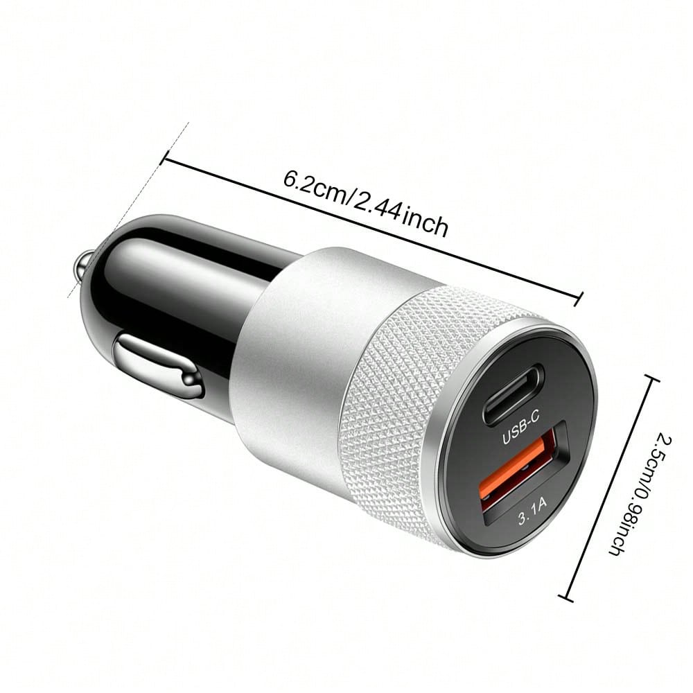 3.1a Pd Car Charger Black And Silver