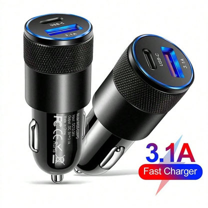 3.1a Pd Car Charger Black And Silver
