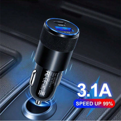 3.1a Pd Car Charger Black And Silver