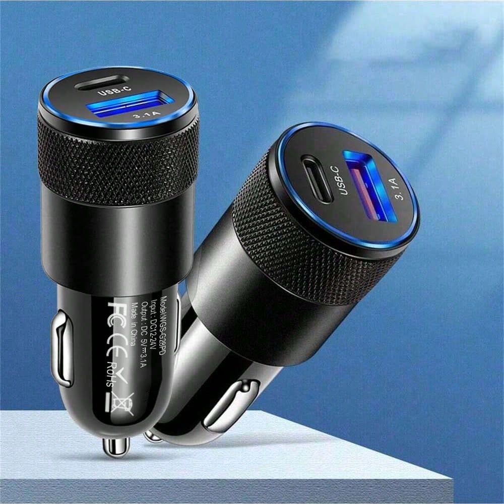 3.1a Pd Car Charger Black And Silver