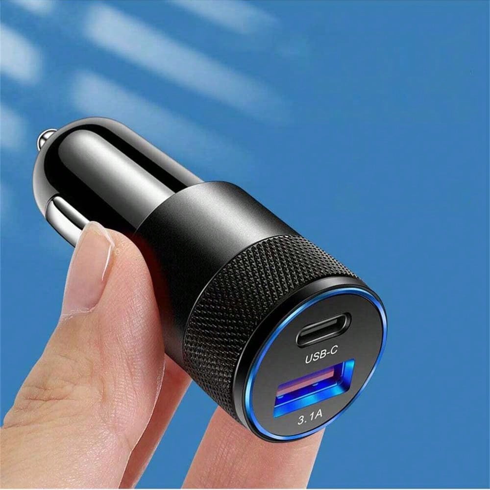 3.1a Pd Car Charger Black And Silver