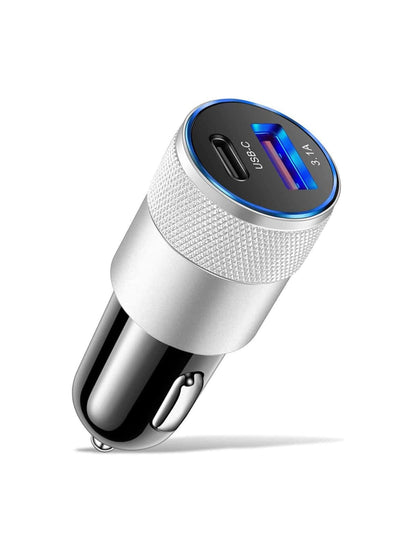 3.1a Pd Car Charger Black And Silver