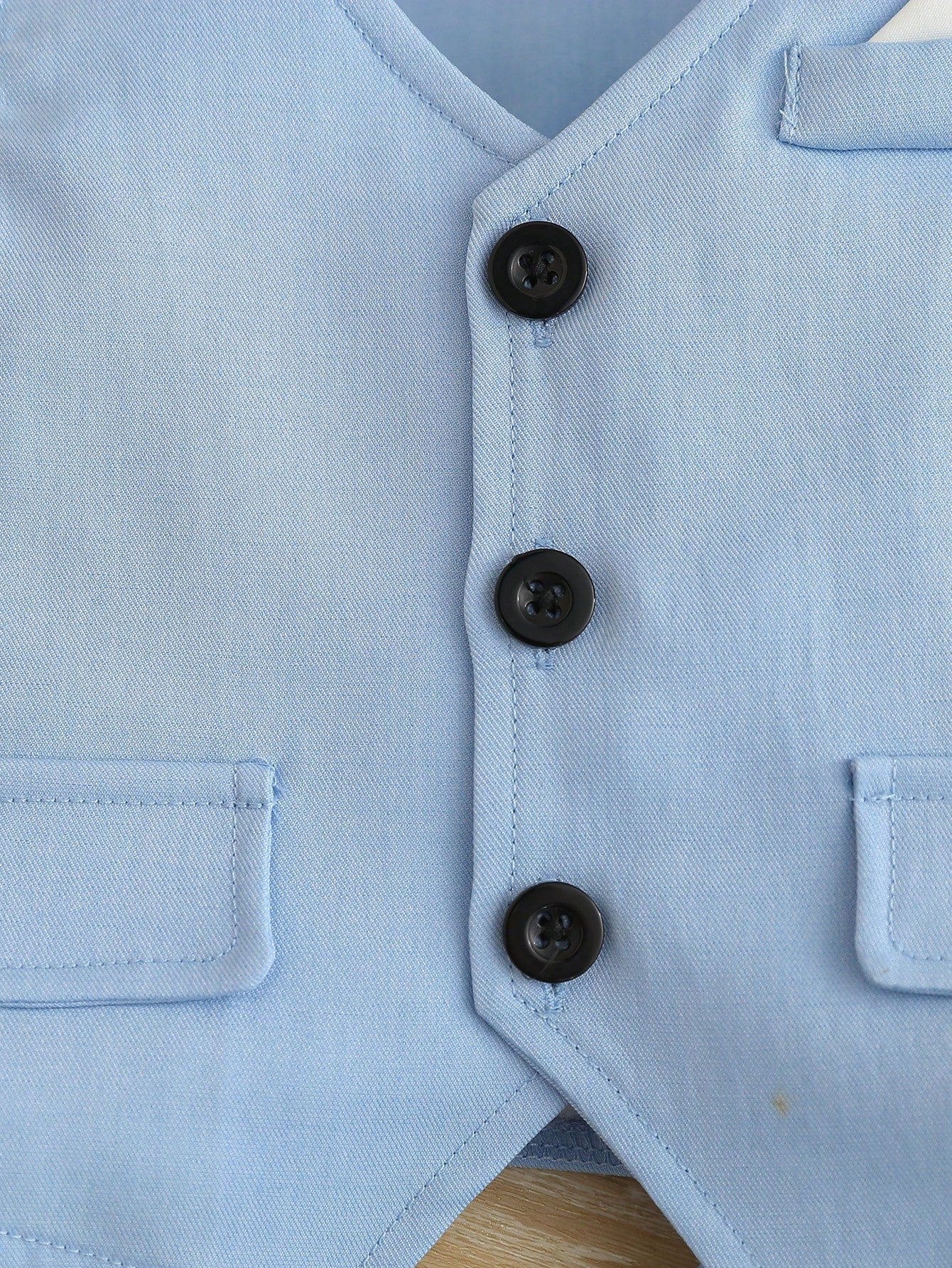 3-24M Baby Boy Gentleman Outfit, Aqua Blue Summer Elegant Old Money Classy Wedding Suit, White Short Sleeve Shirt Bow Tie, V-Neck Vest, Shorts Hat
