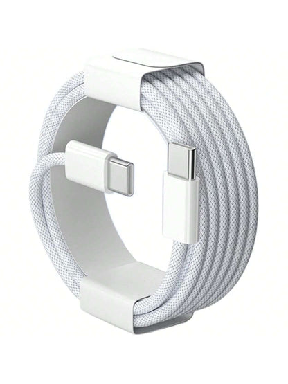 3.3/6.6/10ft Nylon Braided USB-C To Type-C Fast Charging Data Cable, Compatible With IPhone 17/16/15/Pro/Pro Max/IPad, And Other Android Phones, Supports 60W~18W Fast Charging, Suitable For Indoor/Out