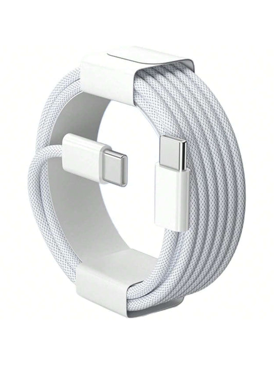 3.3/6.6/10ft Nylon Braided USB-C To Type-C Fast Charging Data Cable, Compatible With IPhone 17/16/15/Pro/Pro Max/IPad, And Other Android Phones, Supports 60W~18W Fast Charging, Suitable For Indoor/Out