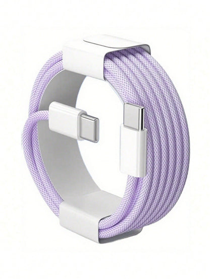 3.3/6.6/10ft Nylon Braided USB-C To Type-C Fast Charging Data Cable, Compatible With IPhone 17/16/15/Pro/Pro Max/IPad, And Other Android Phones, Supports 60W~18W Fast Charging, Suitable For Indoor/Out