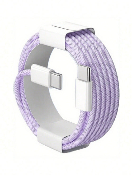 3.3/6.6/10ft Nylon Braided USB-C To Type-C Fast Charging Data Cable, Compatible With IPhone 17/16/15/Pro/Pro Max/IPad, And Other Android Phones, Supports 60W~18W Fast Charging, Suitable For Indoor/Out