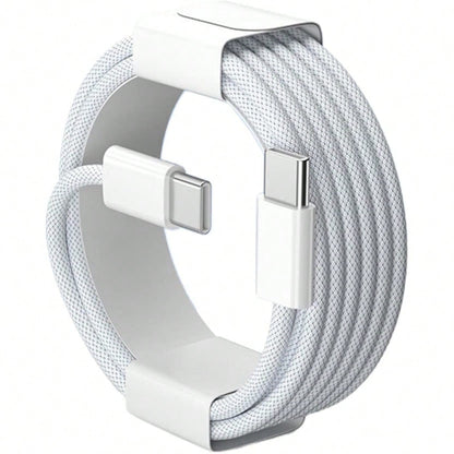 3.3/6.6/10ft Nylon Braided USB-C To Type-C Fast Charging Data Cable, Compatible With IPhone 17/16/15/Pro/Pro Max/IPad, And Other Android Phones, Supports 60W~18W Fast Charging, Suitable For Indoor/Out