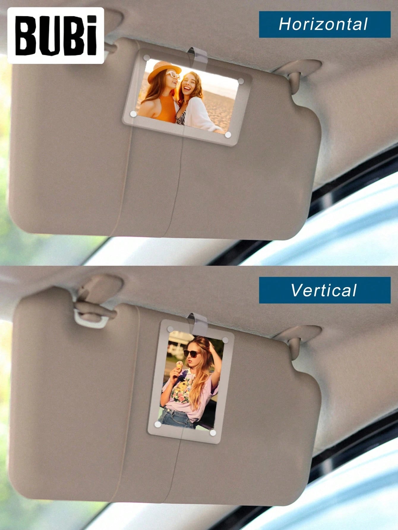 3.5 Inch Car Sun Visor Photo Frame Clip Holder Acrylic Magnetic Universal Picture Frame Family Partner Boyfriend Girlfriend Gift Souvenir Dog Cat Pet Supplies Accessories