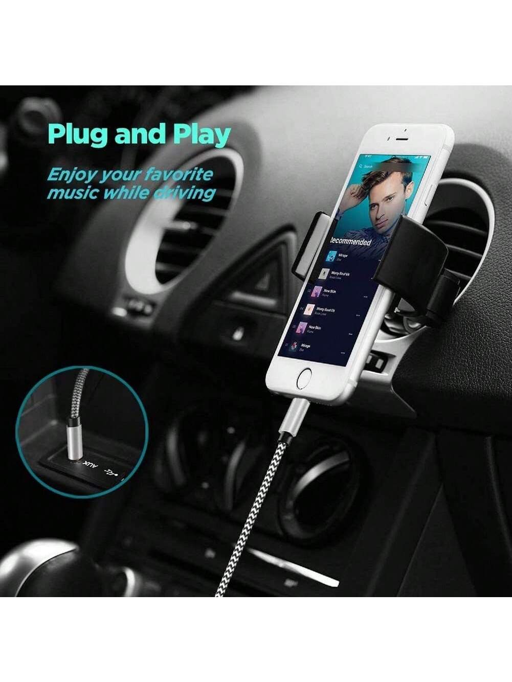 3.5mm Auxiliary Audio Jack Adapter Compatible With IPhone, Suitable For Car, Home Stereo/Speaker/Headphone, Compatible With IPhone 14/13/12/11/XS/XR/8/7/6 Series