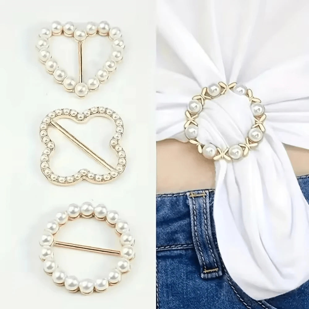 3/6/8/9/10Pcs Sparkling Rhinestone Hollow T-Shirt Clips- Elegant Hollow Button Design, Gold-Tone Alloy Buckle, Suitable For Shirts, Dresses And Jeans- Suitable For Formal And Casual Occasions- Unis