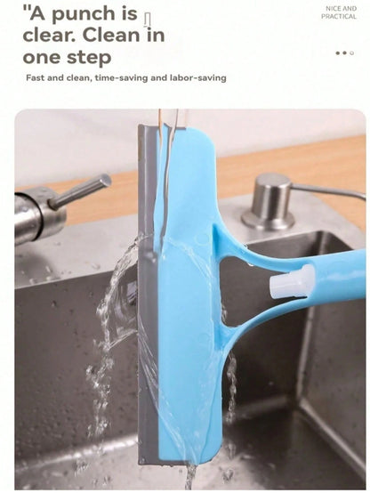 3-In-1 Glass Squeegee, With Squeegee And Spray Bottle, Multifunctional Manual Glass Scraper For Spraying, Cleaning And Scraping, Suitable For Windows, Car Windshields, Mirrors, Bathrooms, Accessories