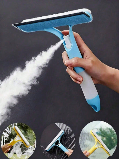 3-In-1 Glass Squeegee, With Squeegee And Spray Bottle, Multifunctional Manual Glass Scraper For Spraying, Cleaning And Scraping, Suitable For Windows, Car Windshields, Mirrors, Bathrooms, Accessories