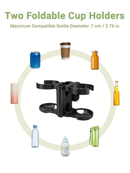 3-In-1 Multifunctional Foldable Cup Holder, Bottle Rack, Phone Holder, Compatible With Bugaboo, Nuna, Doona Strollers, Wheelchairs, Bicycles, Walkers, Scooters, Travel