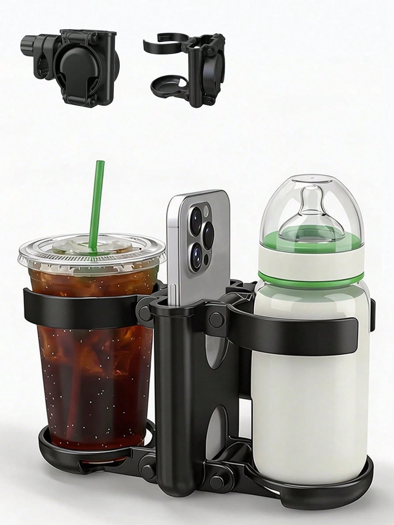 3-In-1 Multifunctional Foldable Cup Holder, Bottle Rack, Phone Holder, Compatible With Bugaboo, Nuna, Doona Strollers, Wheelchairs, Bicycles, Walkers, Scooters, Travel