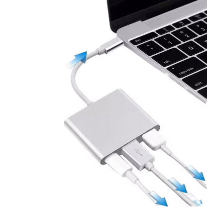 3-In-1 Versatile USB-C 3.1 High-Speed Adapter| USB-C 3.1 High-Speed Transfer + Plug & Play Zero Latency| Compatible With Apple 15/16/17 Series + S23 Ultra + Desktop/Laptop| Office Expansion/ Enter