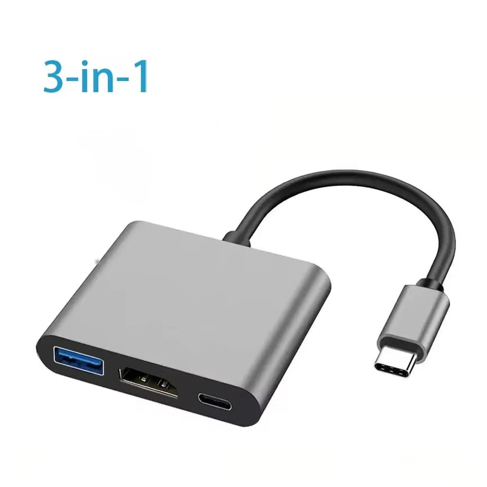 3-In-1 Versatile USB-C 3.1 High-Speed Adapter| USB-C 3.1 High-Speed Transfer + Plug & Play Zero Latency| Compatible With Apple 15/16/17 Series + S23 Ultra + Desktop/Laptop| Office Expansion/ Enter