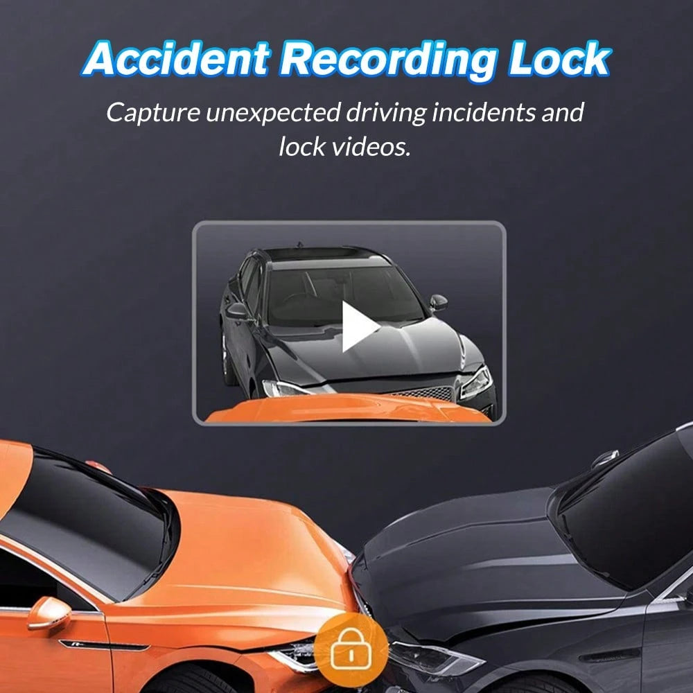 3 Inch 4 Channel Dash Cam 1080P WiFi Car DVR With Night Vision G-Sensor Loop Recording Parking Monitor For Front Rear Left Right Full Coverage Black