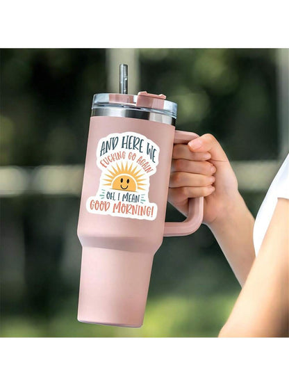 3-Inch "Good Morning! Oh, I Mean..." Funny Morning Struggle Sticker – Perfect For Laptops, Journals, Water Bottles, And Mugs| Great For Morning Haters, Coffee Lovers, And Office Workers| Ideal Gift