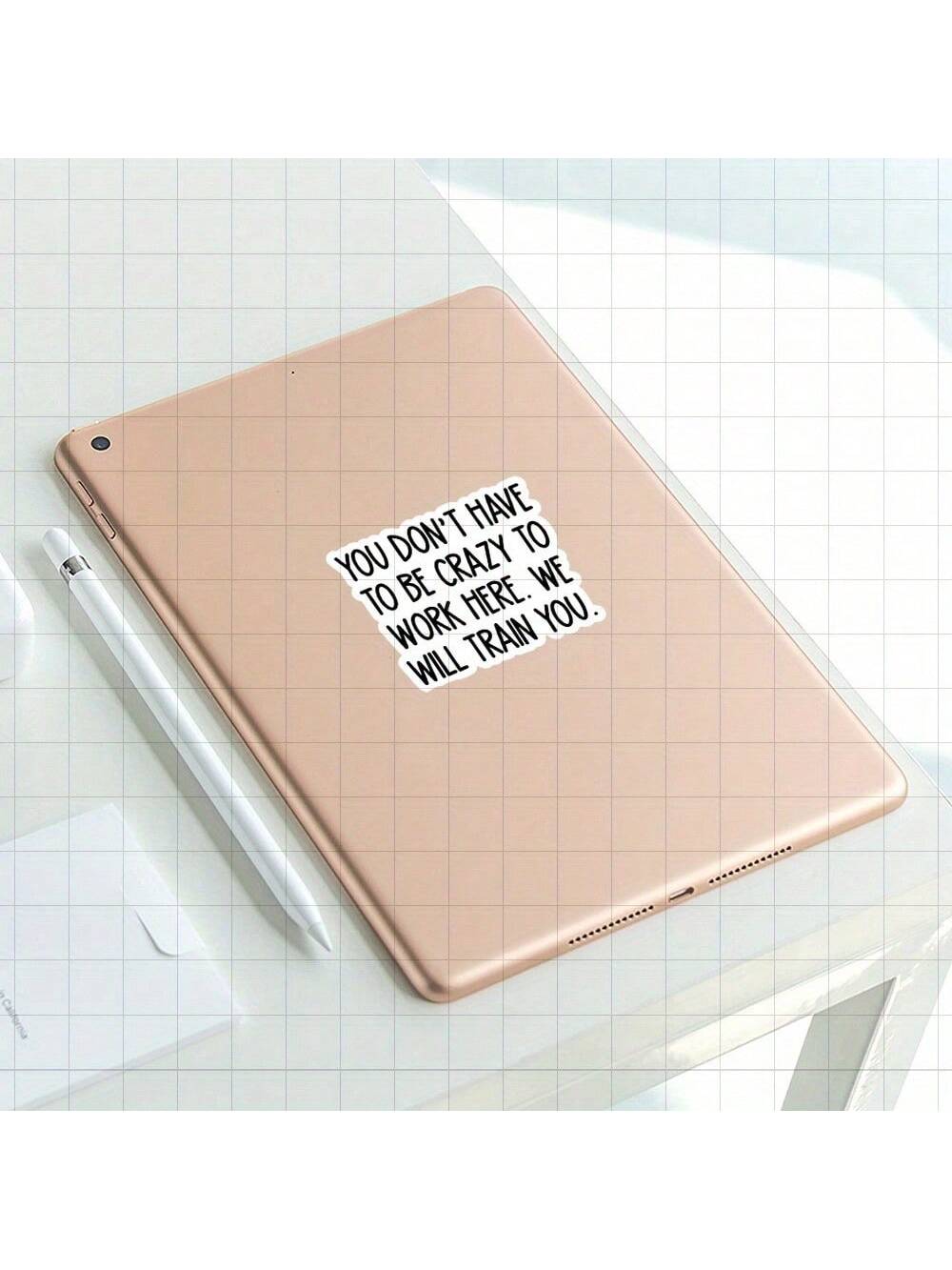 3-Inch "You Don't Have To Be Crazy To Work Here, We Will Train You Sticker- Funny And Bold Vinyl Sticker For Laptops, Notebooks, Water Bottles, Study Desks, Office Spaces, And Humor Zones| Great For