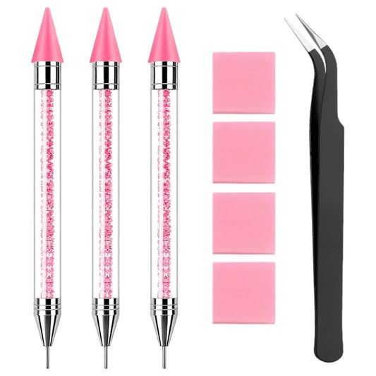 3 Packs Rhinestone Picker Tool Dotting Pen With Tweezer, Wax Pencil For Rhinestones, Gem Picker Pen Diamond Jewel Applicator, Rhinestone Tools Kit For Bedazzling DIY Nail Art