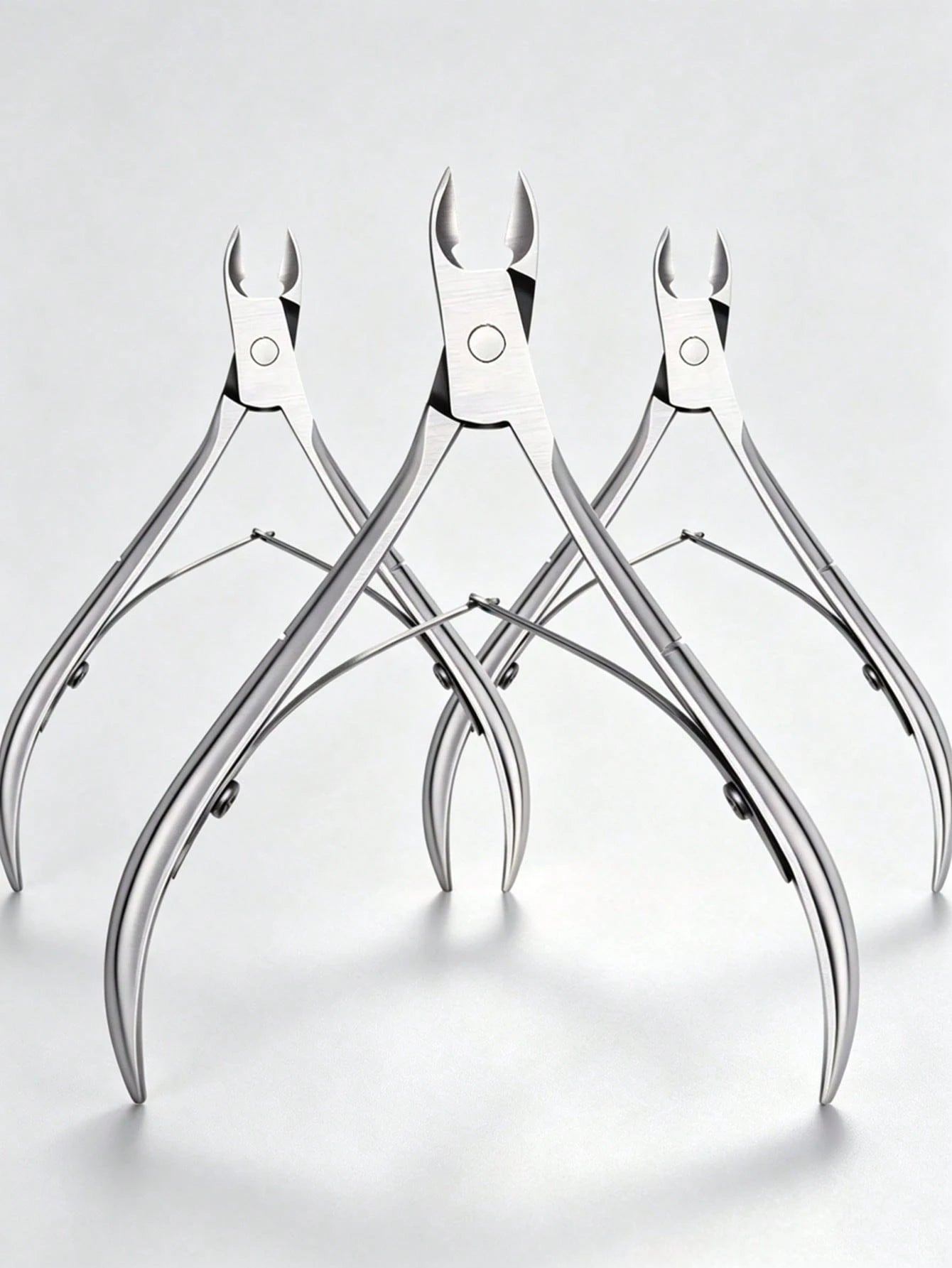 3 Pcs/1 Pc Classic Stainless Steel Nail Clipper Set, Precise Trimming Finger & Toe Nails, Curved Blade Edge, Professional Cuticle Nipper, Odorless Nail Care Tools (Silver),Nail Supplies,Nail Tools,Nai