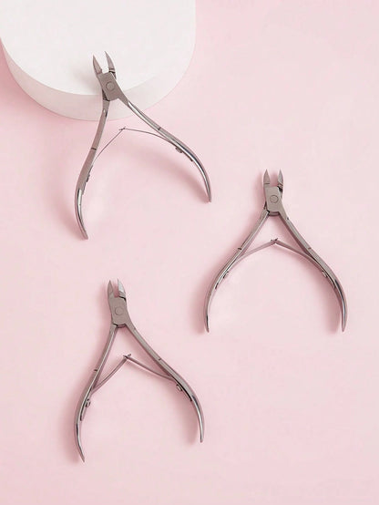 3 Pcs/1 Pc Classic Stainless Steel Nail Clipper Set, Precise Trimming Finger & Toe Nails, Curved Blade Edge, Professional Cuticle Nipper, Odorless Nail Care Tools (Silver),Nail Supplies,Nail Tools,Nai