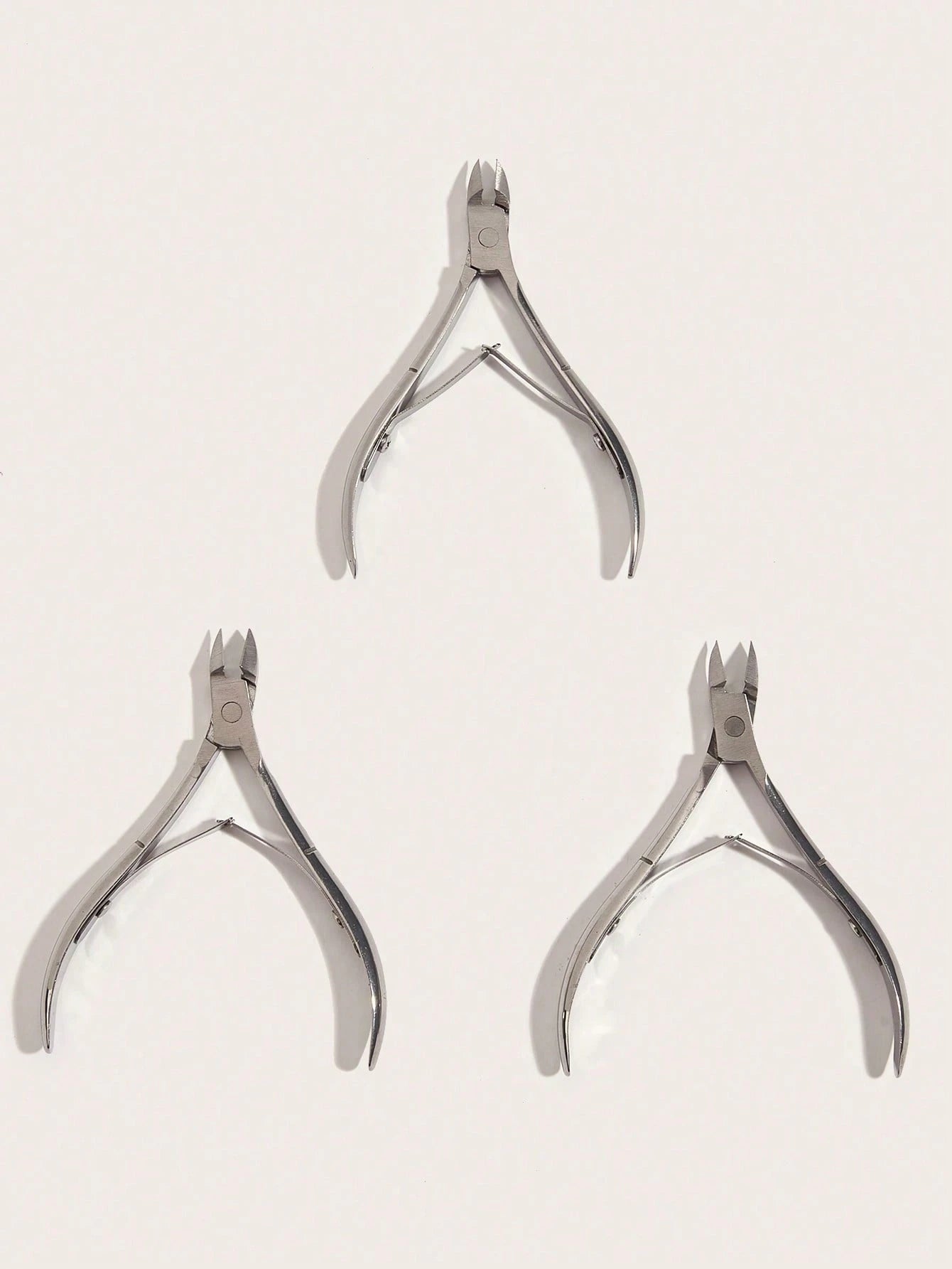 3 Pcs/1 Pc Classic Stainless Steel Nail Clipper Set, Precise Trimming Finger & Toe Nails, Curved Blade Edge, Professional Cuticle Nipper, Odorless Nail Care Tools (Silver),Nail Supplies,Nail Tools,Nai