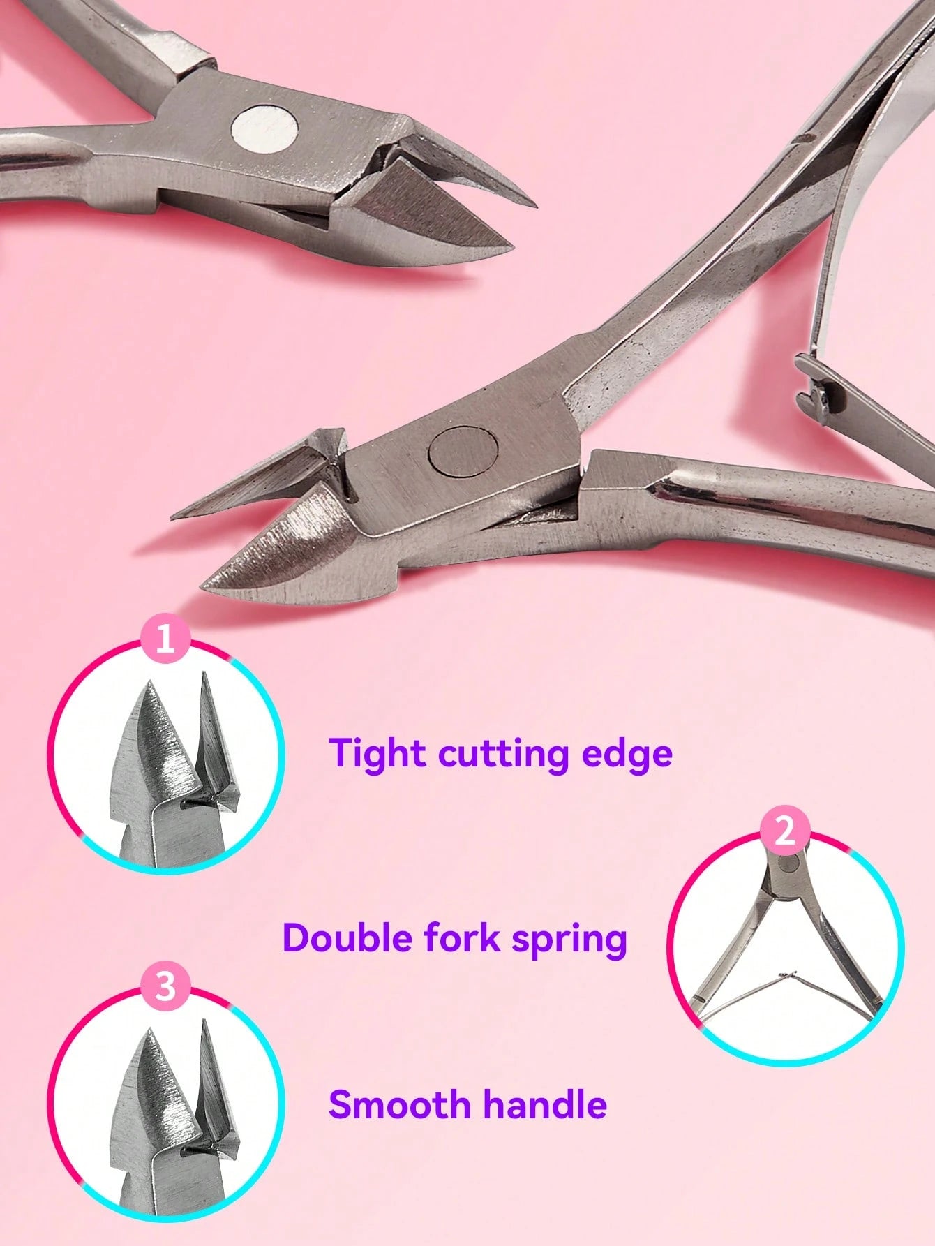 3 Pcs/1 Pc Classic Stainless Steel Nail Clipper Set, Precise Trimming Finger & Toe Nails, Curved Blade Edge, Professional Cuticle Nipper, Odorless Nail Care Tools (Silver),Nail Supplies,Nail Tools,Nai