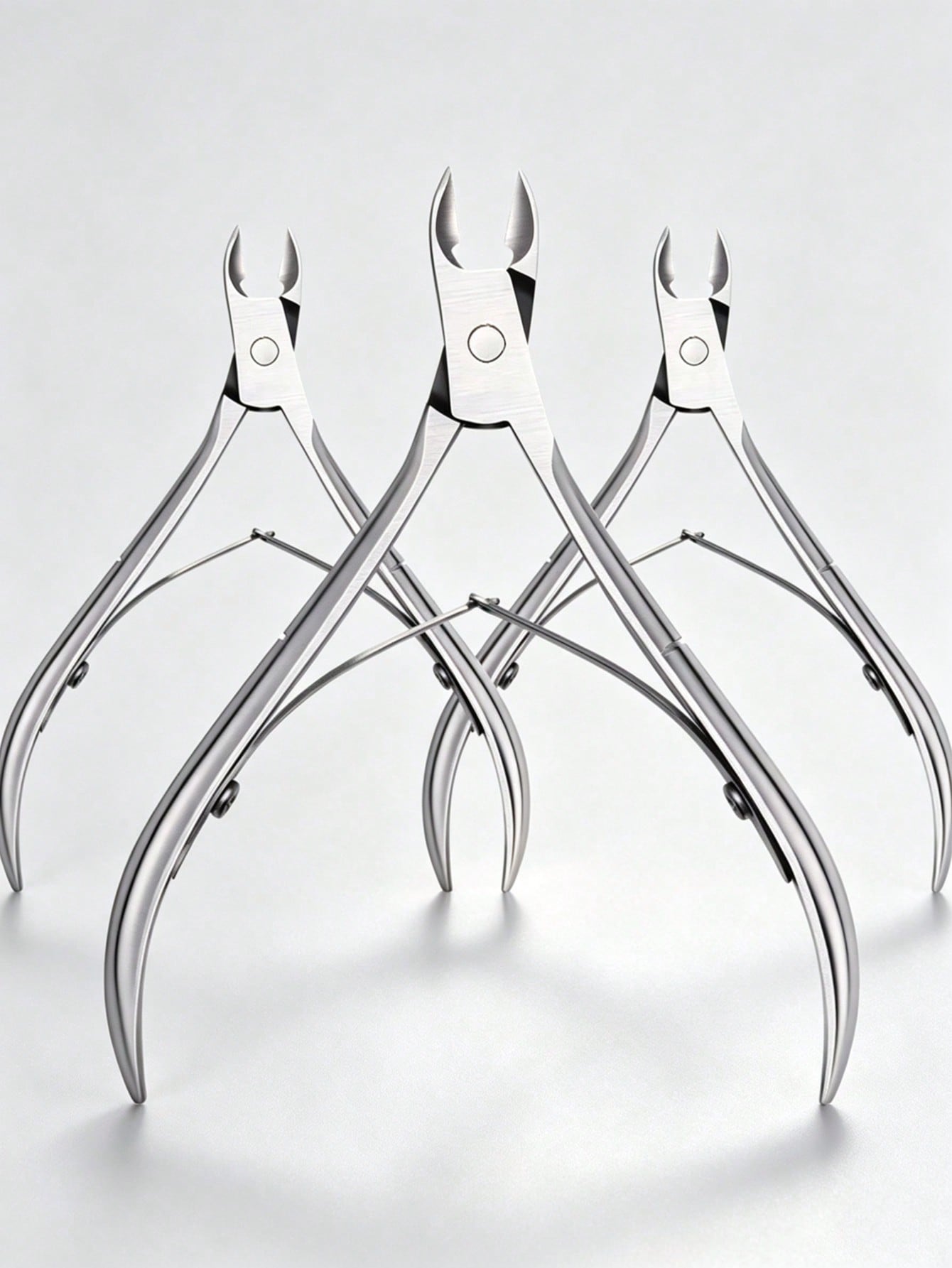 3 Pcs/1 Pc Classic Stainless Steel Nail Clipper Set, Precise Trimming Finger & Toe Nails, Curved Blade Edge, Professional Cuticle Nipper, Odorless Nail Care Tools (Silver),Nail Supplies,Nail Tools,Nai
