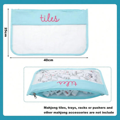 3 Pcs Empty Mahjong Canvas Bag Gift Embroidered American Mahjong Set Incl Tiles Bag AndRacks & Pushers Drawstring Bags