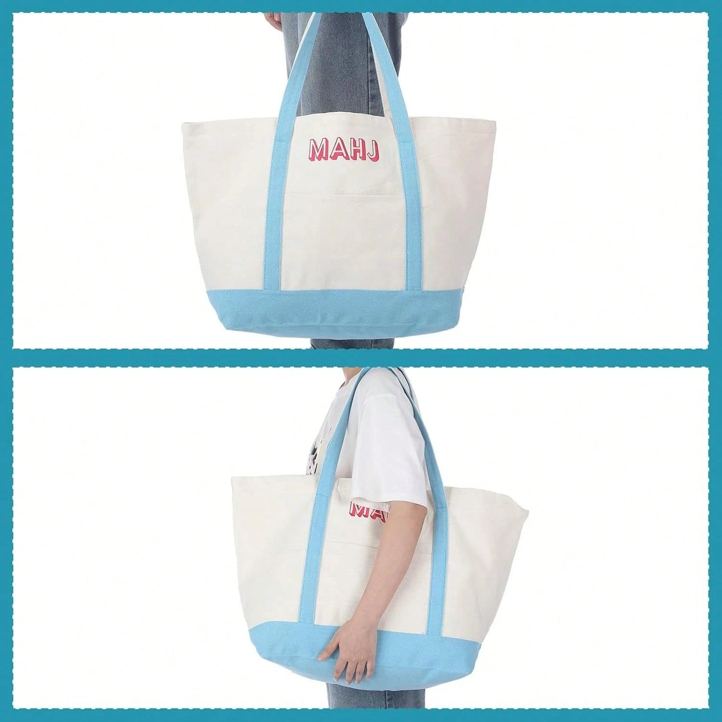 3 Pcs Empty Mahjong Canvas Bag Gift Embroidered American Mahjong Set Incl Tiles Bag AndRacks & Pushers Drawstring Bags