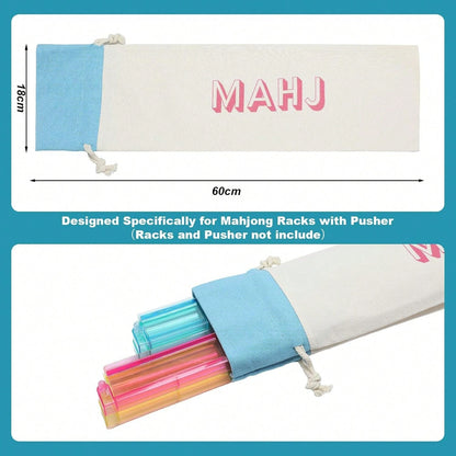 3 Pcs Empty Mahjong Canvas Bag Gift Embroidered American Mahjong Set Incl Tiles Bag AndRacks & Pushers Drawstring Bags