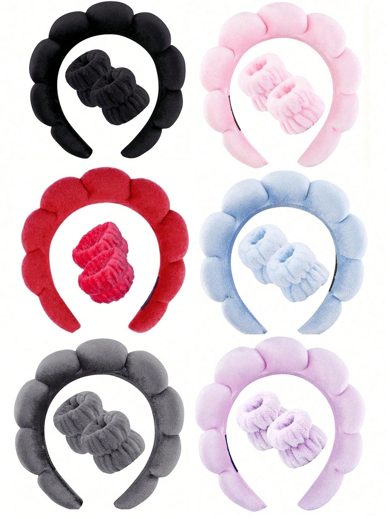 3 PiecesLuxury Microfiber Spa Headband & Wristbands Set- Soft, Comfortable For Face Washing, Makeup, Shower & Skincare Set Of Women's Hair Accessories