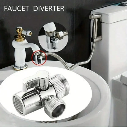 3-Way Diverter Valve Faucet Connector Adapter Faucet Extender Distributor Valve Distributor