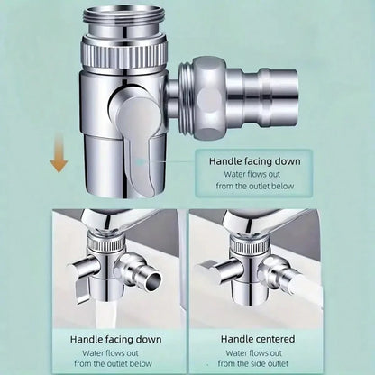 3-Way Diverter Valve Faucet Connector Adapter Faucet Extender Distributor Valve Distributor