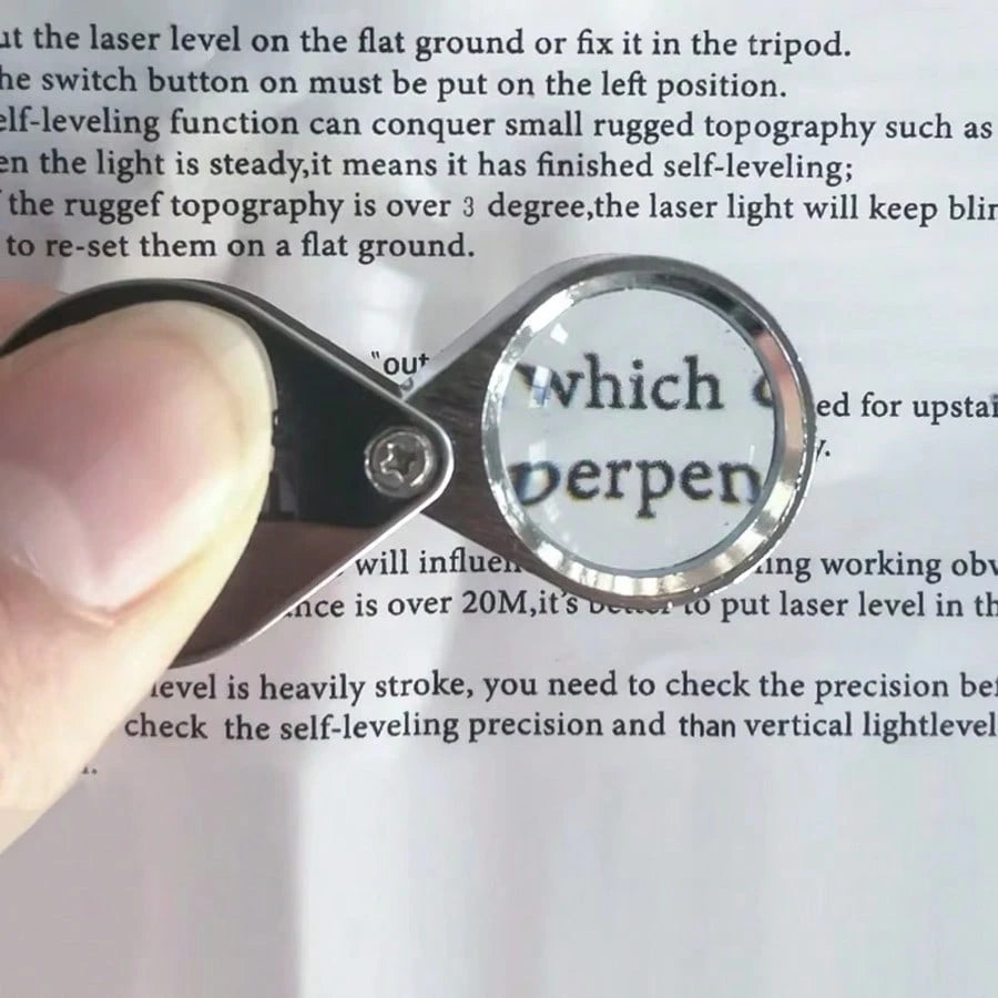 30X21 High Magnification Metal Folding Portable Handheld 10x20 Glass Lens Jewelry Magnifier