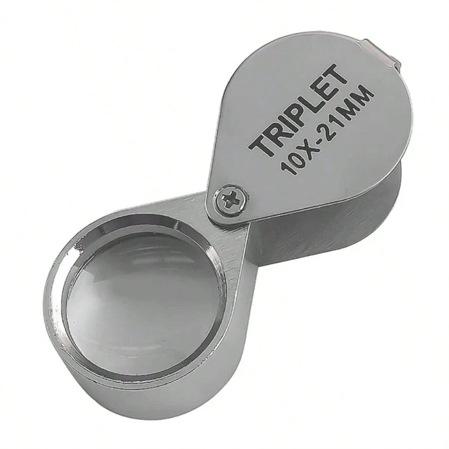 30X21 High Magnification Metal Folding Portable Handheld 10x20 Glass Lens Jewelry Magnifier