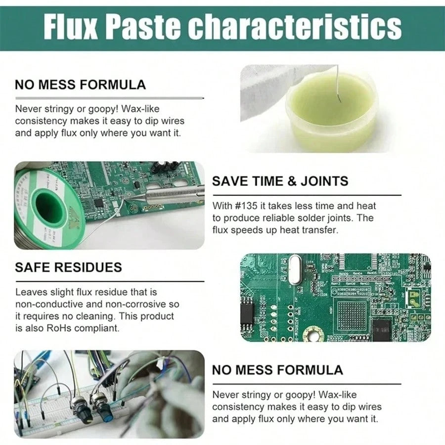 35g/100g Lead-Free Soldering Flux, Rosin Soldering Flux, Metalwork Repair Soldering Paste, Soldering Tin, Soldering Oil, Soldering Flux